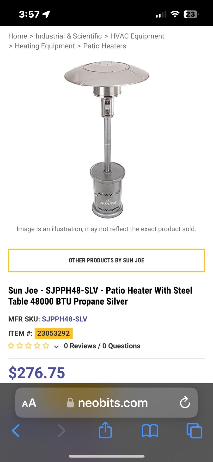 SunJoe Propane Heater