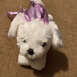 Poochie & Co Little Girls Plush Dog Purse - Sequins- pink purple