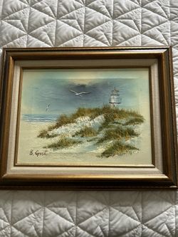 Pretty Seaside Oil Painting