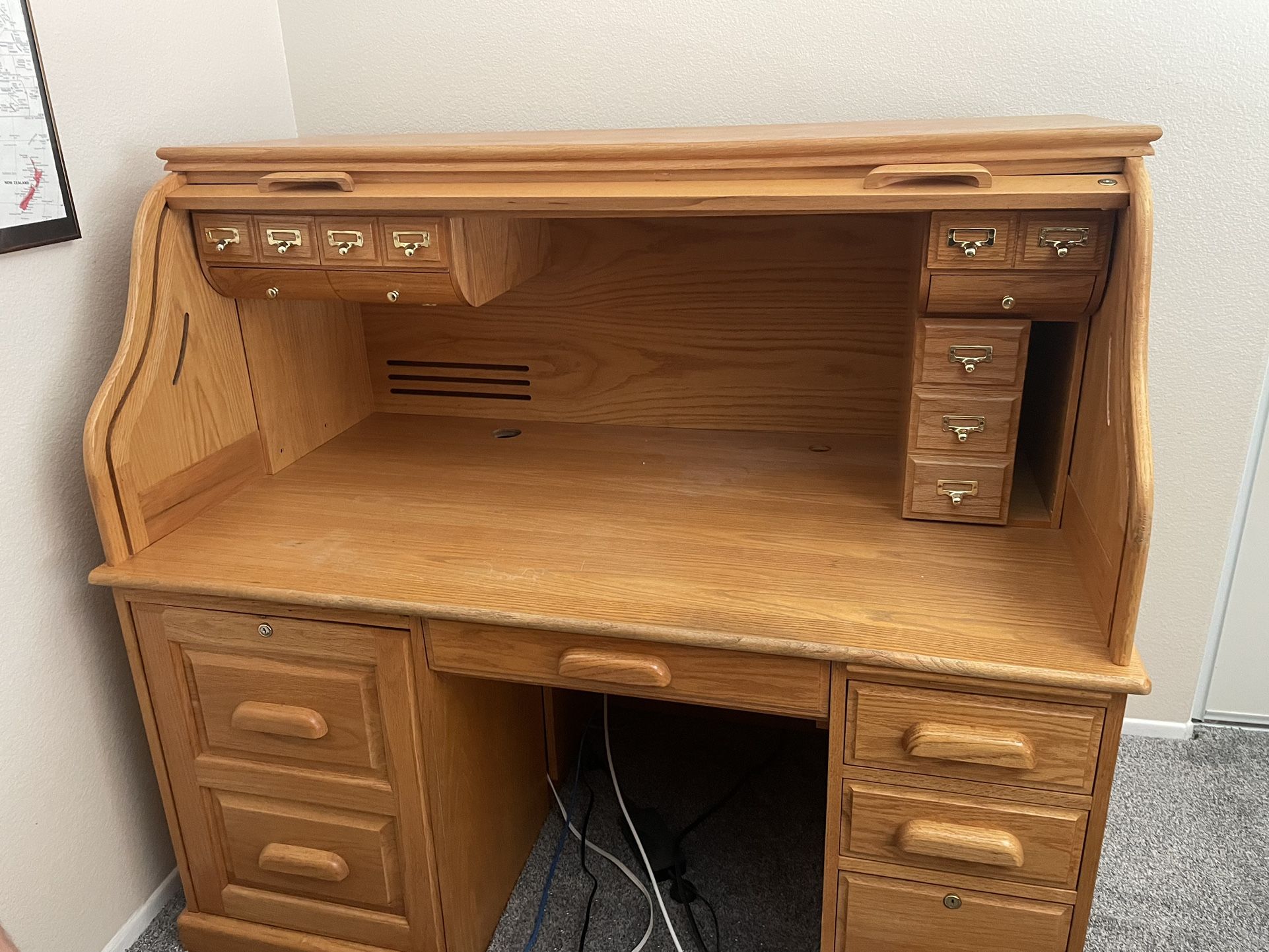 Oak Roll Top Desk