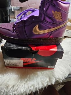 Purple n gold sneakers