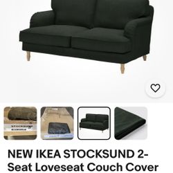Stocksund (Ikeas) 2 Seat Sofa Cover (Brand new) Dark green, Almost Black