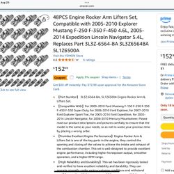 48PCS Engine Rocker Arm Lifters Set, Compatible with 2005-2010 Explorer Mustang F-250 F-350 F-450 4.