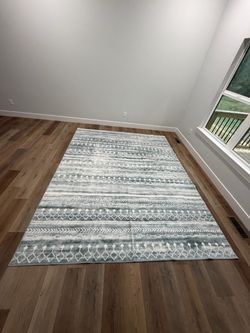 Muddy Mat Gray and White Boho Area Rug