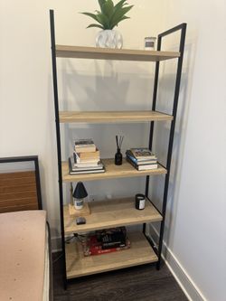 Black And Wood Book Shelves (2)