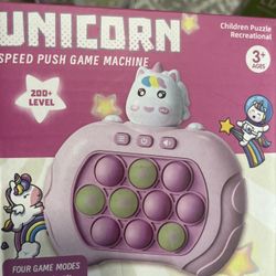 Unicorn Fast Speed Pushing Pop Game, Pink Pop Game Light Up 