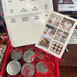 8 Round Metal Tins w/Sticker Lids; BLISS HAUS Silver Organizational Containers Pre-Printed Labels & Make Your Own Labels; Junk Drawer Organization Tin