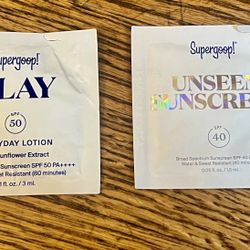 Supergoop! Play Everyday Lotion and Unseen Sunscreen Samples