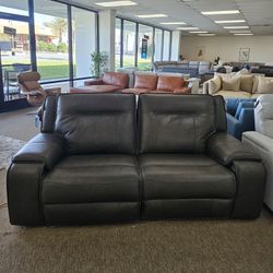 Leather Reclining Sofa - Hansley 