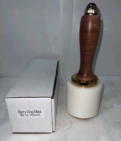 NEW Barry King Pro Grade 96 oz Leather Working Mallet Nylon Head Hammer Round