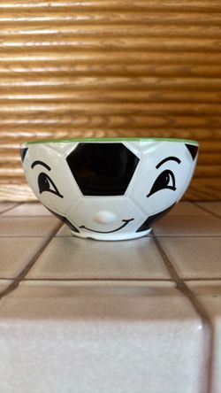 Soccer theme cereal bowl