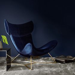 AMAZING PRICE - UNIQUE BoConcept Imola chair with foostool brass legs