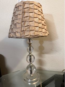 Stacked Glass Ball Table Lamp with Pleated Shade