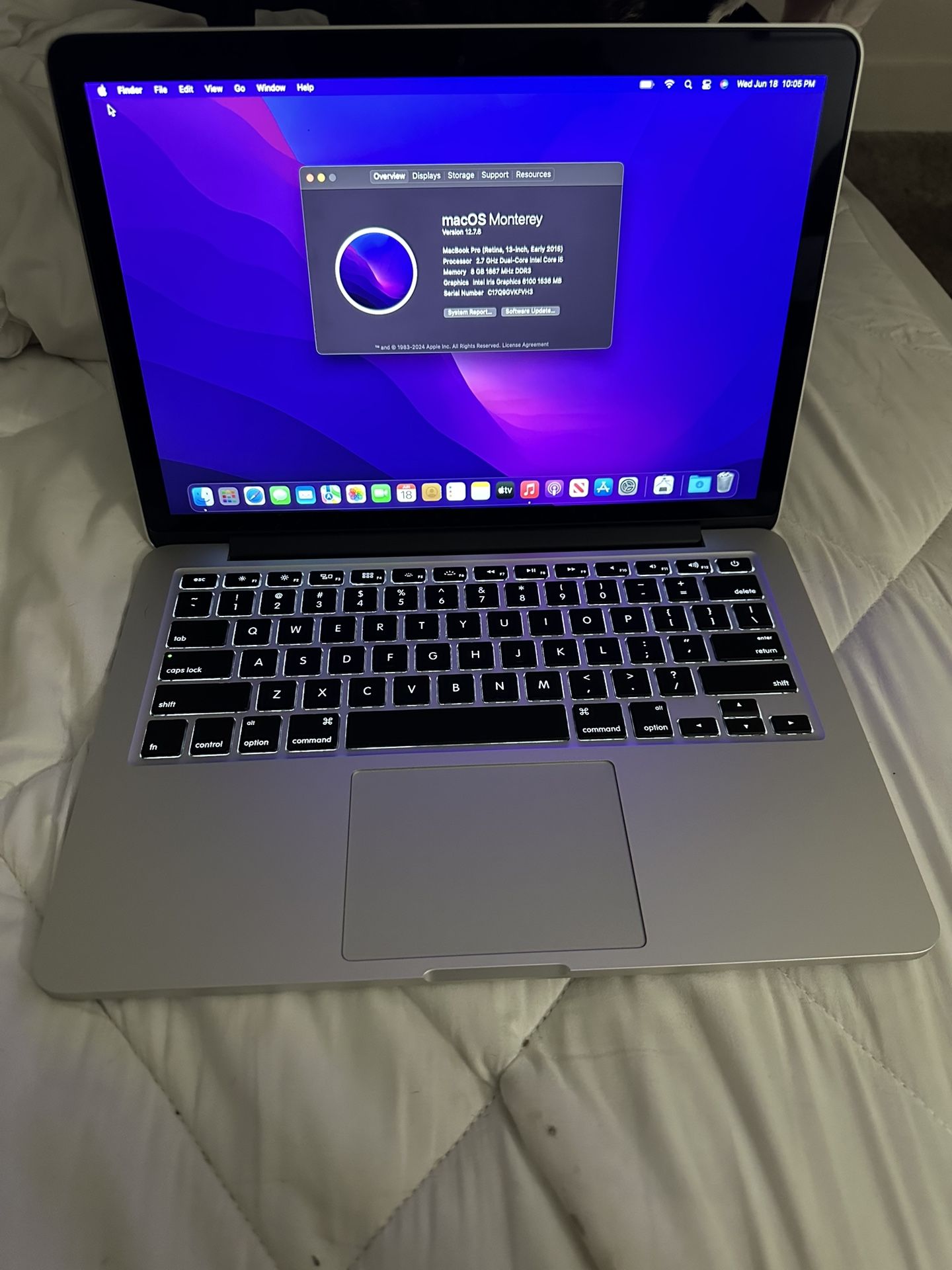 MacBook Pro 13inch 2015 I5 8gb Ram 128ssd