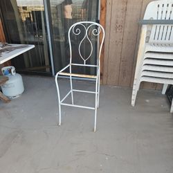 Rod Iron white Stool