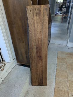 World Market Live Edge Wood Shelf + Gold Brackets