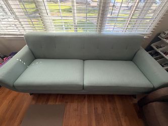 Mid-Century Modern Style Light Blue Sofa (originally $1200) - used