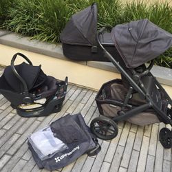Vista V2 uppababy Stroller Bundle Aria Car Seat Toddlerseat & Bassinet