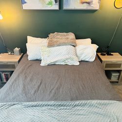 Nightstands (set) w/outlets + USB, and storage. 