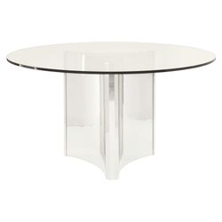 Abbott Clear Glass/Chrome Dining Table