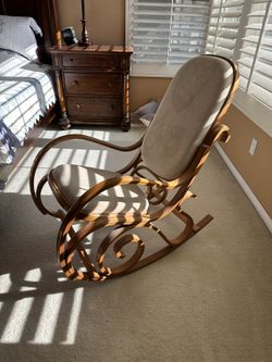 Vintage Solid Wood Bentwood Rocking Chair