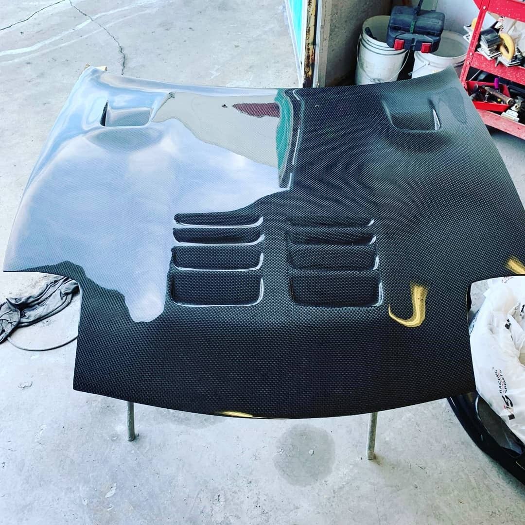 Mazda rx7 FD carbon hood vented. New