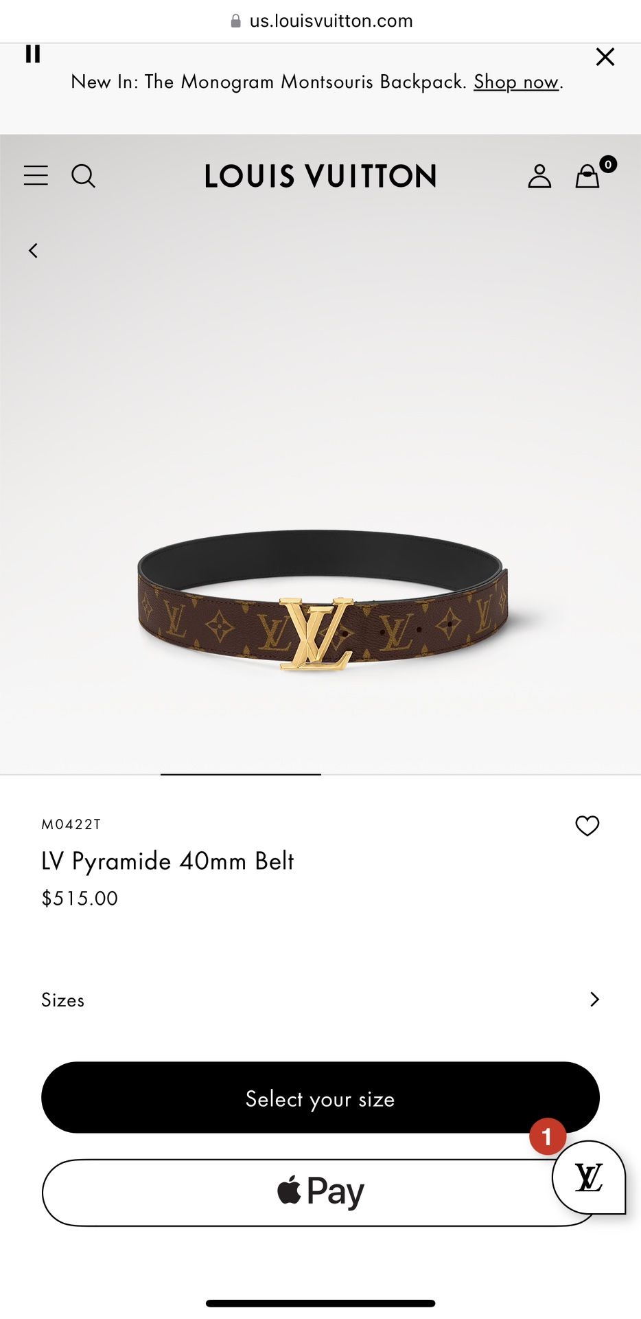 Louis Vuitton Belt 95CM