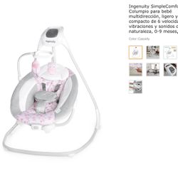 Ingenuity SimpleComfort Multi-Direction Compact Baby Swing with Vibrations