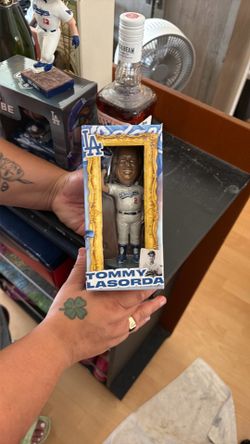 Dodger merch and icecube figure