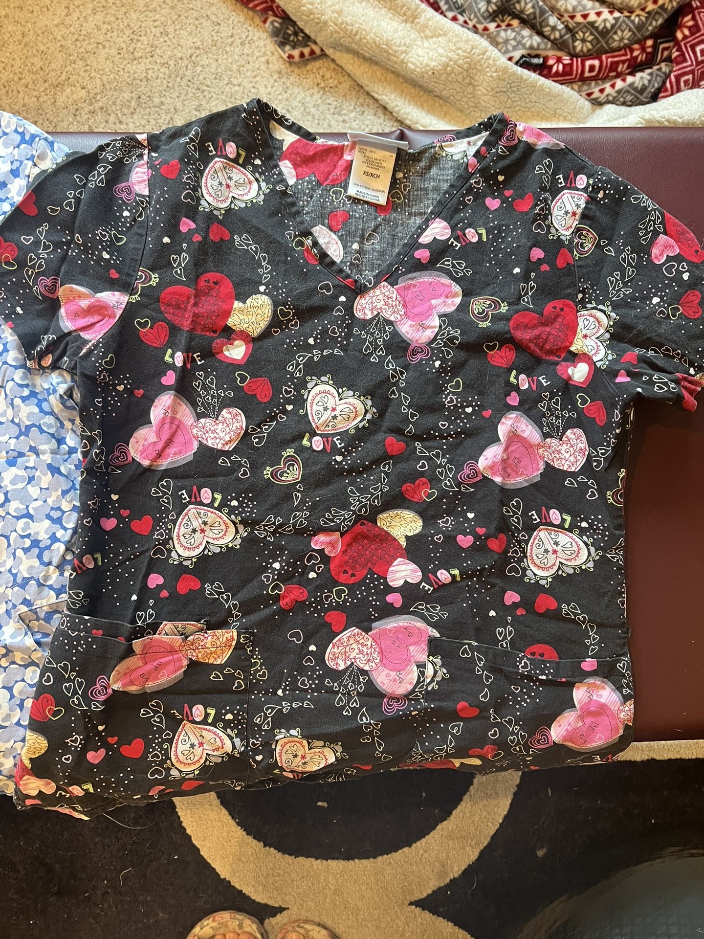 Printed Heart Scrubs