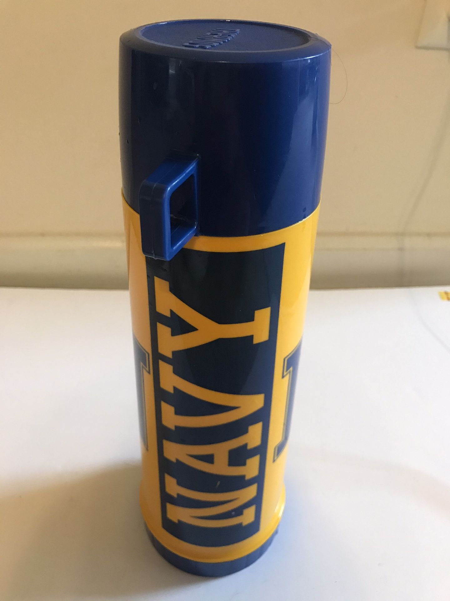 Vintage Navycollege football Thermos 14" tall bottle 