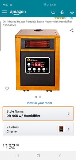 Dr. Infrared Heater Portable Space Heater with Humidifier, 1500-Watt