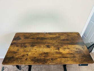 Electric Standing Desk with Rustic Wood Top 48*24
