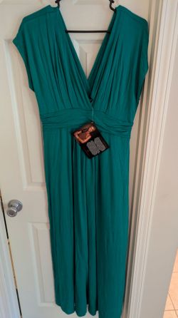 IMAN double V Neck empire waste Maxi dress