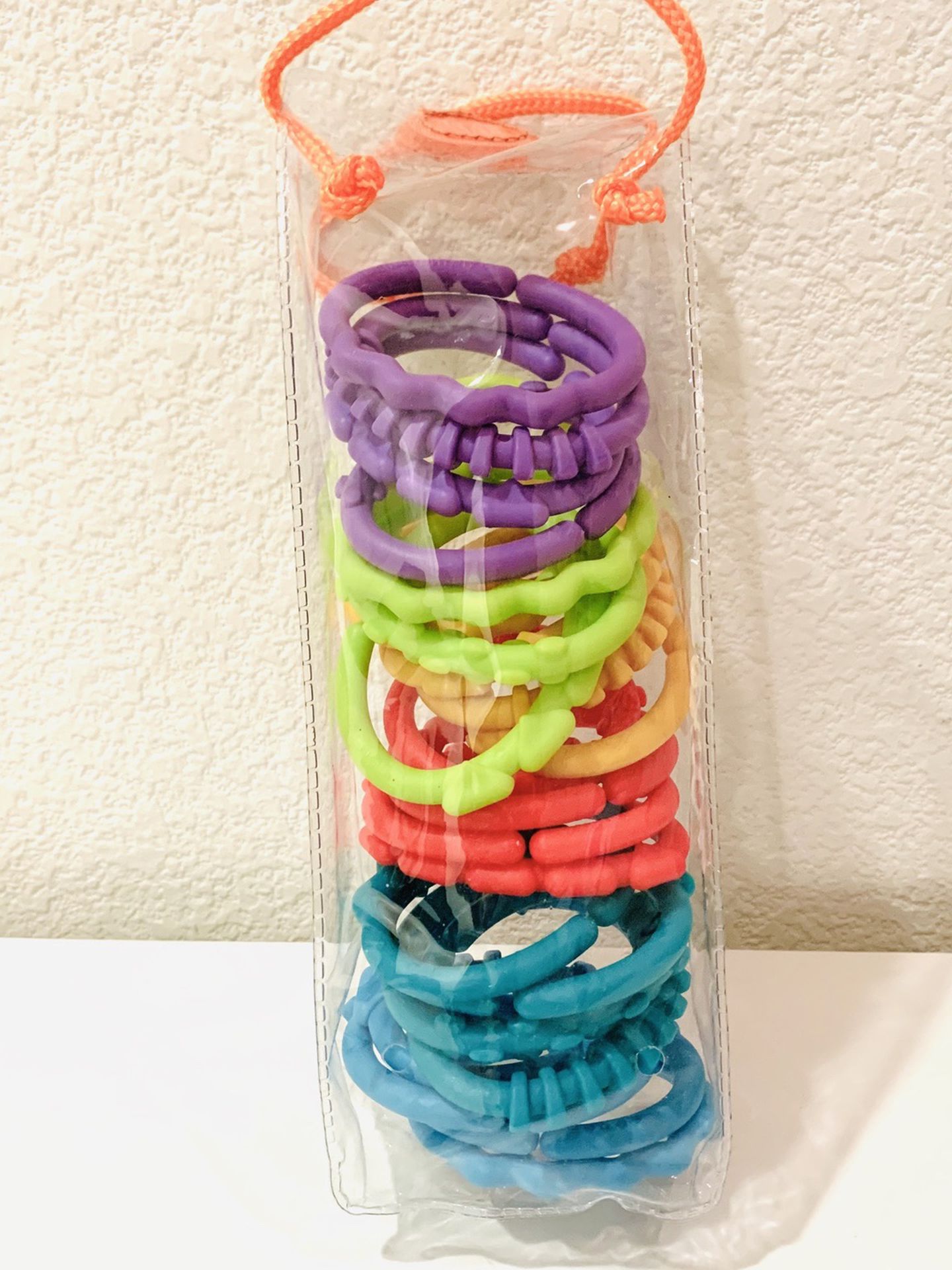 24 Pack Baby Teether Rings Links Toys Colorful Round Connecting Ring for Rattle Strollers Car Seat Travel Toys - Suit for Baby, Infant, Newborn, Kids