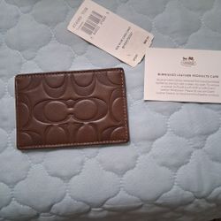NWT Coach Tobacco Brown Card Holder
