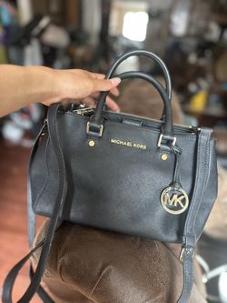 Michael Kors Black Saffiano Leather Satchel – Gold Hardware