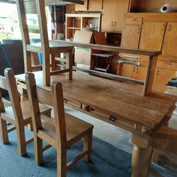  Hacienda Dining Table With Bench And Chairs