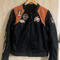 Women’s Harley Davidson Riding Jacket With Zip And Fleece Hooded jacket size small