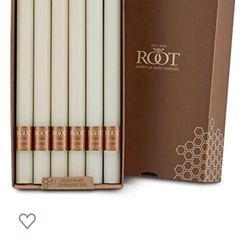 ** NEW ** Box Of 12 Root Candles, Smooth, Unscented Arista 12-Inch Dinner Candles, Ivory 