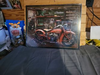 Iconic Indian Motorcycle Metal Sign 13"x16"