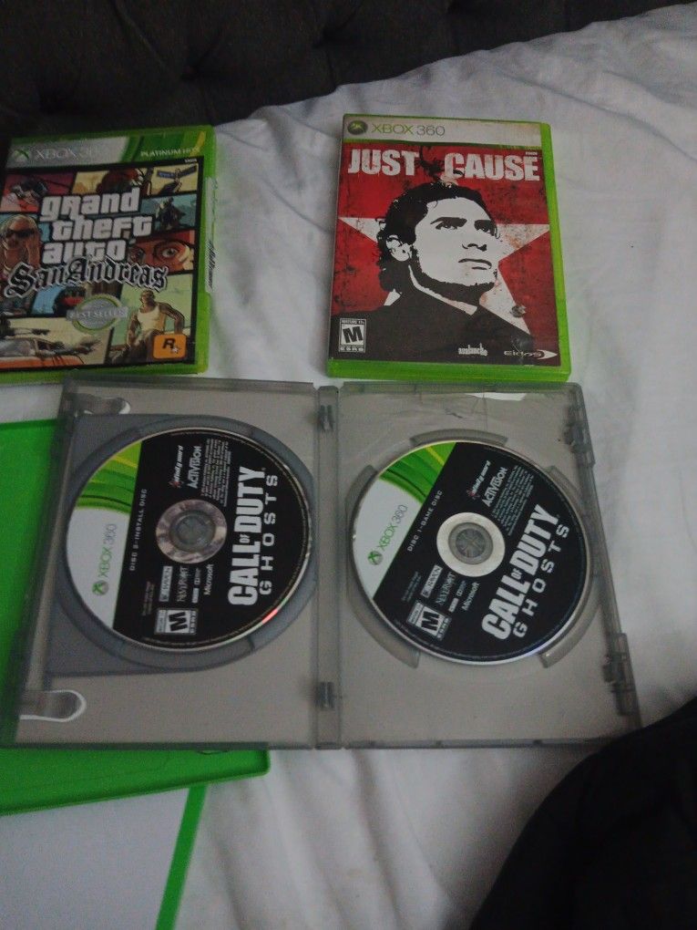 Xbox360 Games Grand Theft Auto San Andreas Amped3, Just Cause,  Superman Returns, Call Of Duty Ghosts