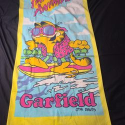 Vintage Garfield PARTY ANIMAL Towel by Franco Jim Davis Collectible 1978
