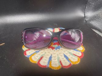 Black Sunglasses With Pink Accents