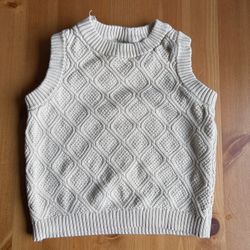 kid vest white series unisex baby vest infant boy sleeveless top toddler girl sweater pull over size 12-18 months  Comes from pet free smoke free home