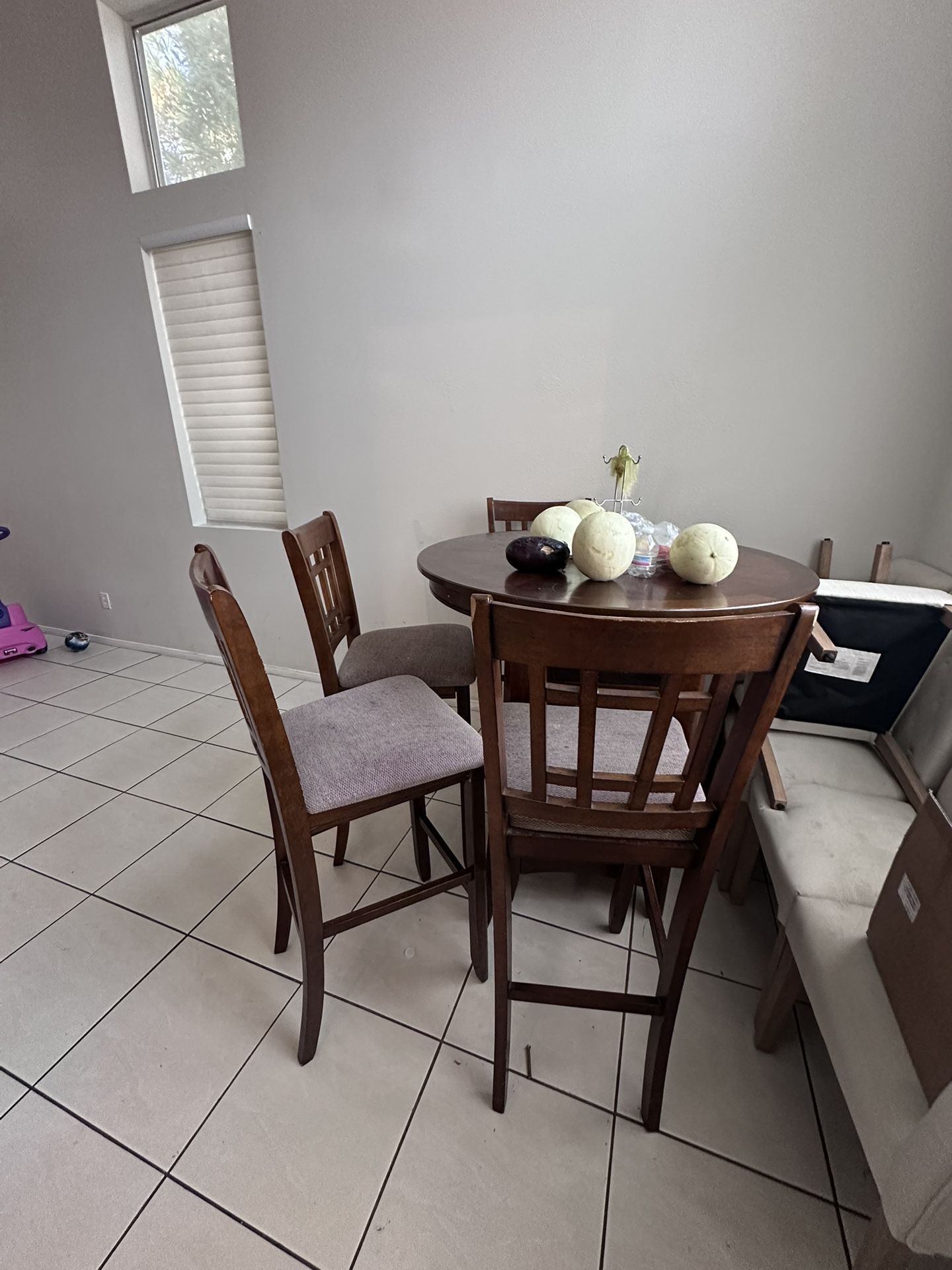 Dining Table With Bar Under And Chairs