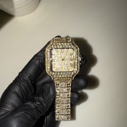 Gold Tone CZ Style Watch – Clean Condition
