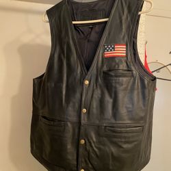 Leather Riding Vest, Harley Davison