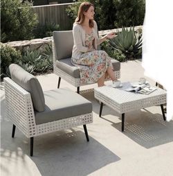 Modern High-End 3-Piece Wicker Patio Furniture Sets