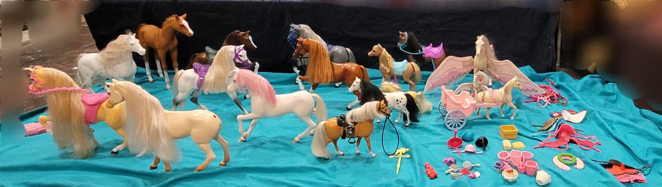 Barbie, Galoob, Our Generation Horses + Carriage, Tack ++